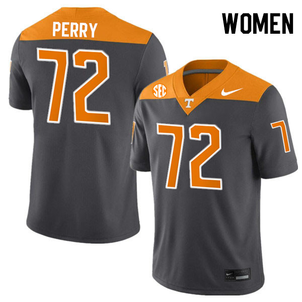 Women #72 Jesse Perry Tennessee Volunteers College Football Jerseys Stitched-Anthracite